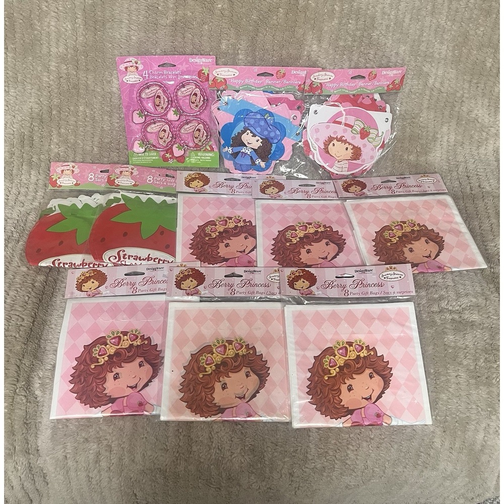 2003 Vintage Strawberry Shortcake Birthday Party Supplies Lot Y2K